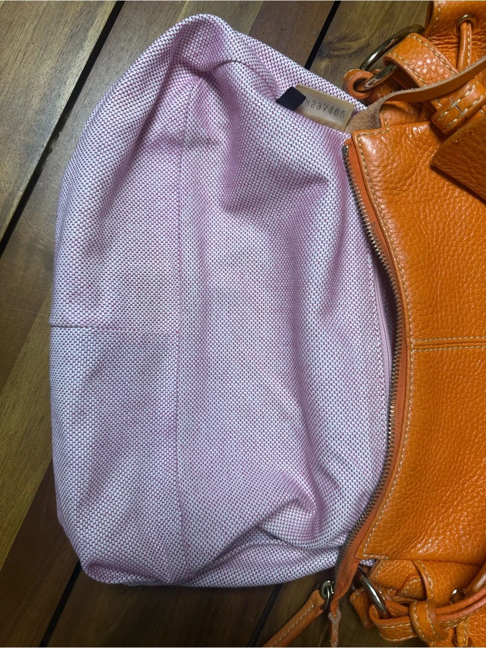 Dooney & Bourke Pebbled Leather Hobo Shoulder Bag in Tangerine